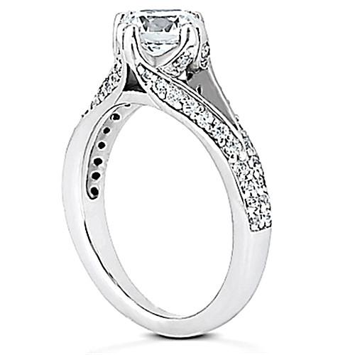 Antique Look Vintage Style White Gold Diamond Solitaire Ring 