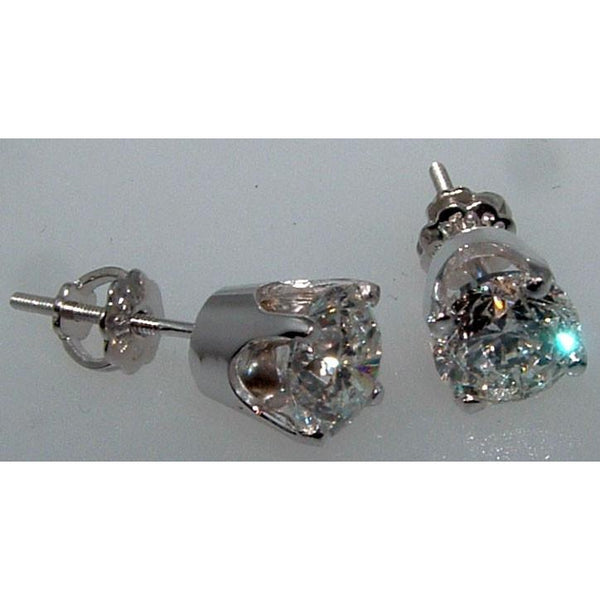 Stud Earrings Diamond Studs Earrings 2.51 Ct. Platinum Women Jewelry