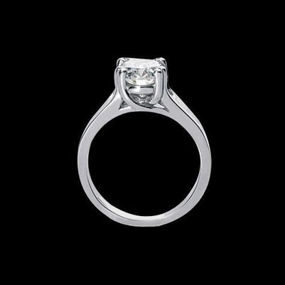 Solitaire Ring Oval  Diamond Solitaire Engagement Ring White Gold 14K
