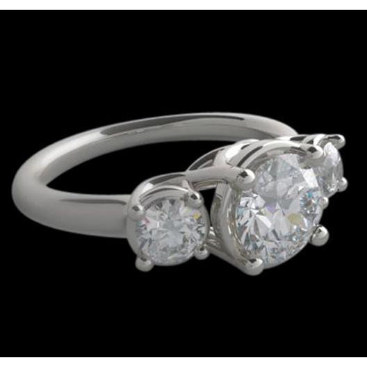 Three Stone Ring 4 Carat Lucida Diamond Three Stone Ring Engagement 3 Stone Anniversary