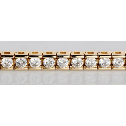 9 Carat Round Diamonds Tennis Bracelet Channel Set Gold Tennis Bracelet