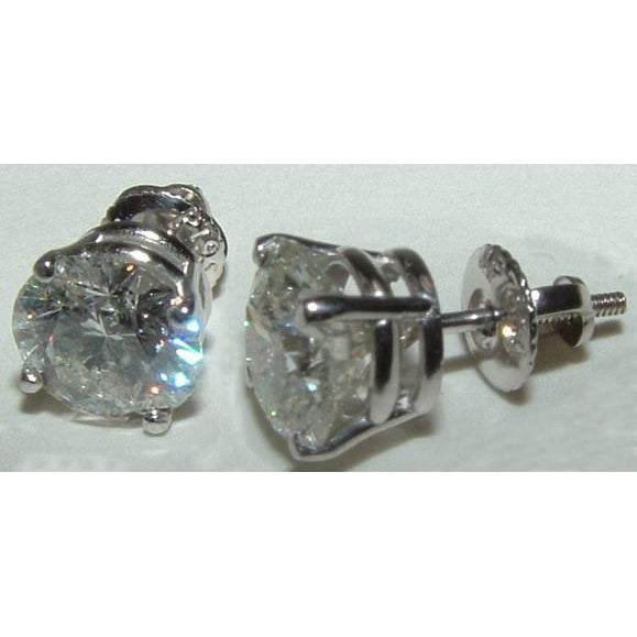 Stud Earrings Big Diamond Stud Earring 5.02 Carats Diamond Earring Platinum