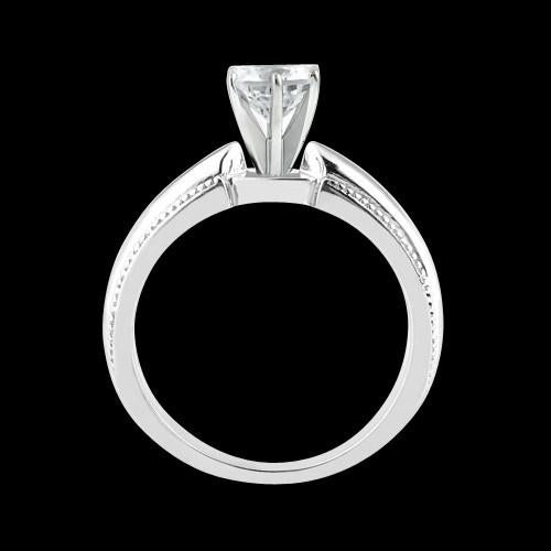 Antique  Sparkling Unique Solitaire White Gold Diamond Ring 