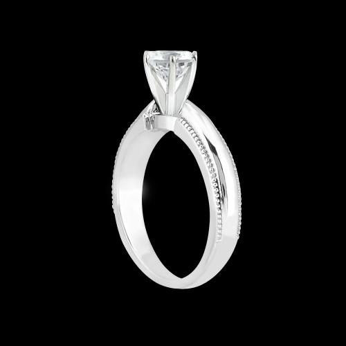 Solitaire Ring Diamond Solitaire Ring Antique Style White 