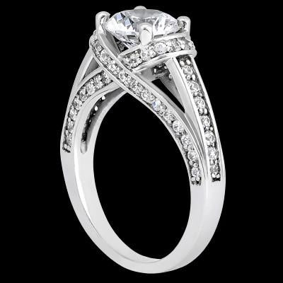 Women Diamond Engagement Ring White Gold Solitaire Accents