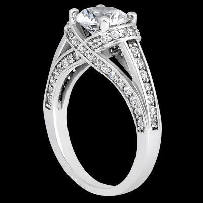 Women Diamond Engagement Ring White Gold Solitaire Accents