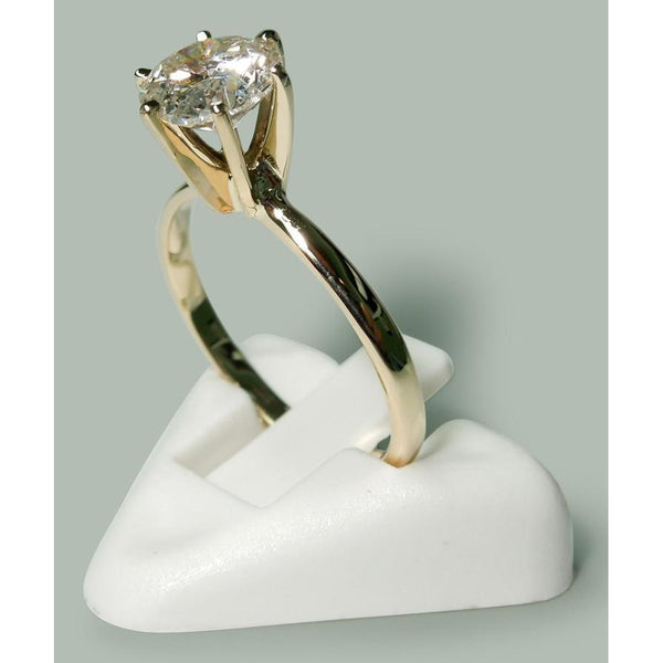 Yellow Gold Elegant Sparkling Unique Solitaire White Gold Diamond Ring 