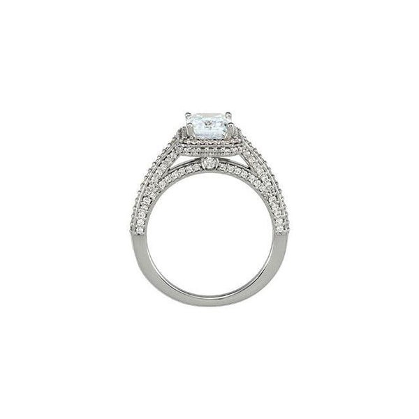    Antique Lady’s  Style White Elegant Gold Diamond Solitaire Ring with Accents 