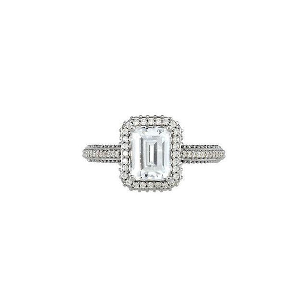 Lady’s  Style White Elegant Gold Diamond Solitaire Ring with Accents 