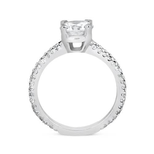 Solitaire Ring with Accents White Gold Diamond  