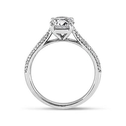 Sparkling Unique Lady’s Solitaire Ring with Accents White Gold Diamond  