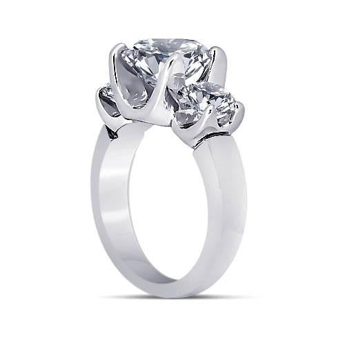 Round Diamonds 3 Stone Anniversary Ring Women Jewelry 3.50 Carats