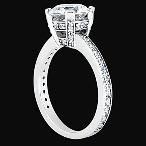 Round  Lady’s Fancy Engagement White Gold Diamond Solitaire Ring 