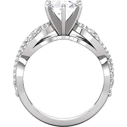  Antique Lady’s  Style White Elegant Gold Diamond Solitaire Ring 