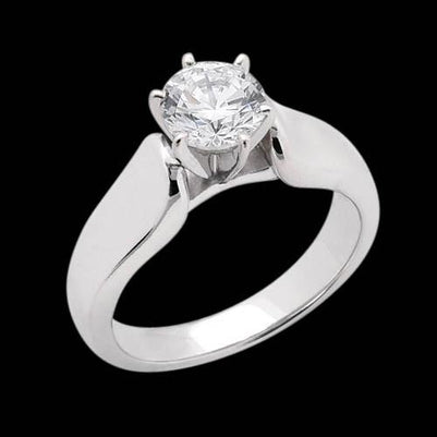   Lady’s Sparkling Unique Solitaire White Gold Diamond Anniversary Ring 