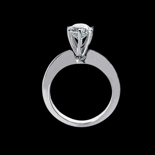   Lady’s Sparkling Unique Solitaire White Gold Diamond Anniversary Ring 