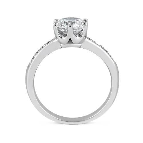 Unique Fancy Style Solitaire Ring with Accents