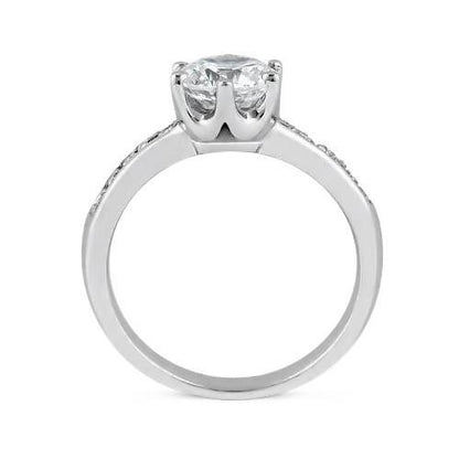 Unique Fancy Style Solitaire Ring with Accents
