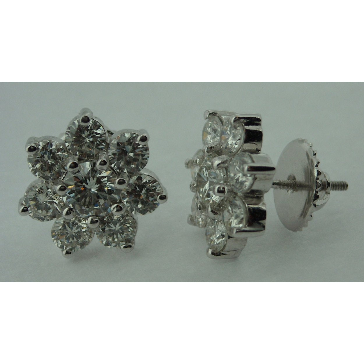 Stud Earrings Diamond Stud Earrings 5 Carats Brand White Gold Women G Vs1 Round