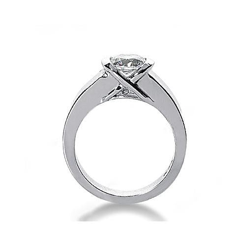 Bid Size  Sparkling Unique Solitaire White Gold Diamond Anniversary Ring 