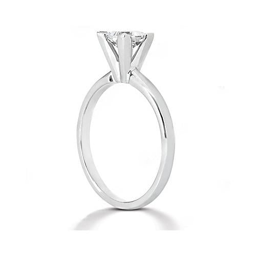  Lady’s Elegant Sparkling Unique Solitaire White Gold Diamond Ring 