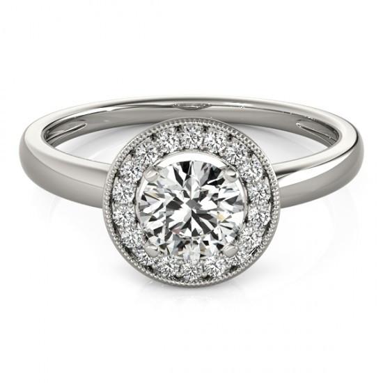 Halo Ring 1.75 Carats Round Diamond Halo Anniversary Ring White Gold 14K