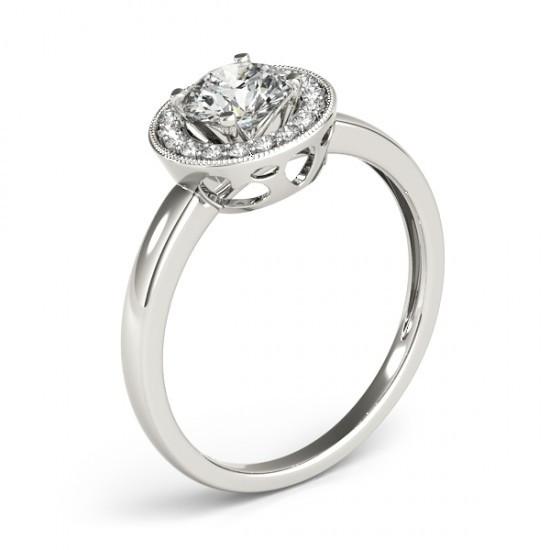 1.75 Carats Round Diamond Halo Anniversary Ring White Gold 14K Halo Ring