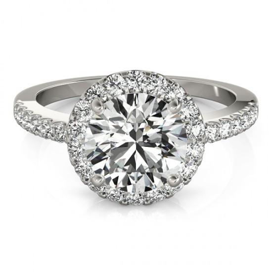 Halo Ring Sparkling Halo Round Diamond Engagement Fancy Ring 2.50 Carats White Gold 14K