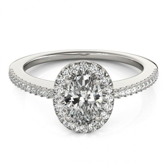 Halo Ring 2 Carat Diamond Halo Fancy Ring Engagement Anniversary Jewelry White Gold 14K