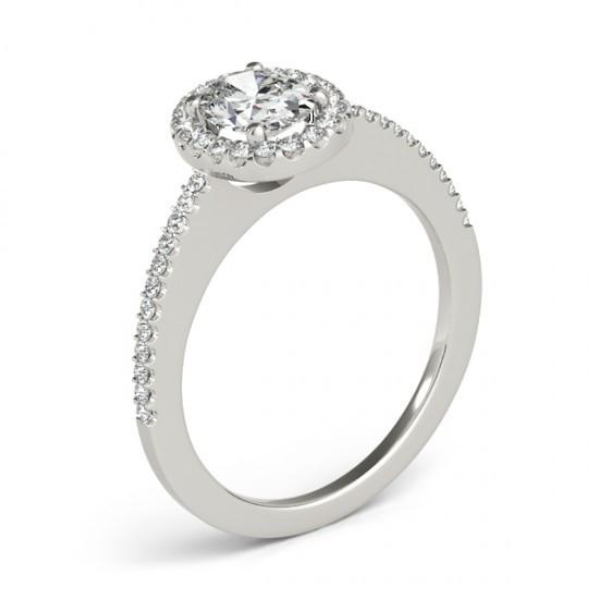 2 Carat Diamond Halo Fancy Ring Engagement Anniversary Jewelry White Gold 14K Halo Ring