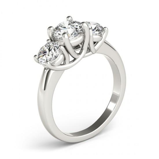 Three Stone Ring 2 Carat Three Stone Diamonds F Vvs1 Engagement Ring Solid Gold 14K