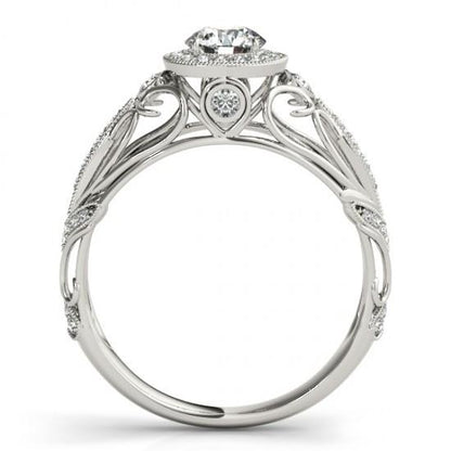 Fancy Round Diamond Engagement Anniversary Ring