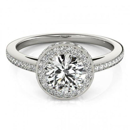 Halo Ring Round Brilliant Diamond Halo Engagement Ring 2.60 Carats Solid White Gold 14K