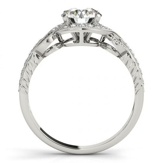 natural round diamond 1.35ct ring side angle