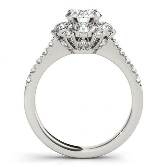 natural round diamond 2.00ct ring side angle