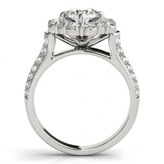 natural round diamond 3ct ring side angle