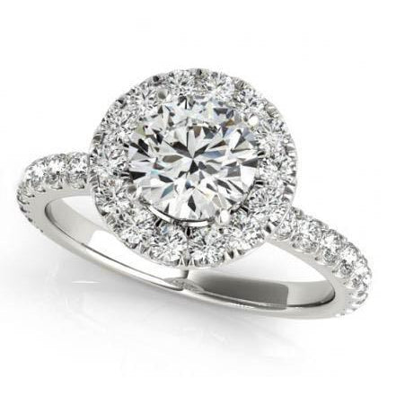 Halo Ring 2.00 Carats Round Diamonds Halo Ring Solid Gold 14K