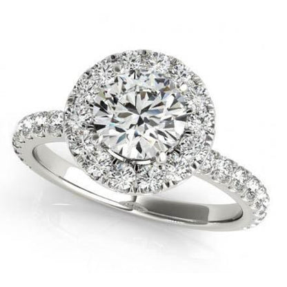 Halo Ring 2.00 Carats Round Diamonds Halo Ring Solid Gold 14K