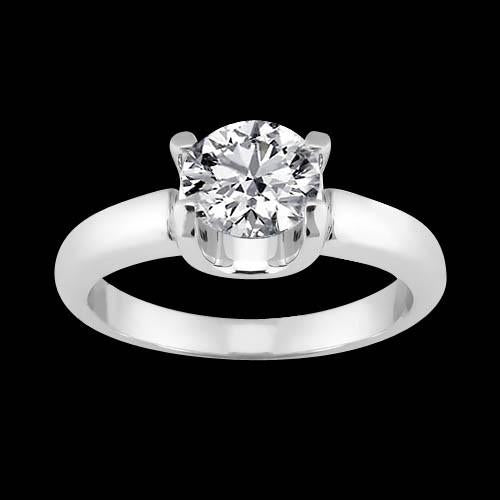    Fancy Lady’s Sparkling Vintage Style White Gold Diamond Solitaire Ring