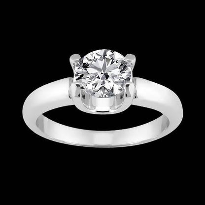    Fancy Lady’s Sparkling Vintage Style White Gold Diamond Solitaire Ring