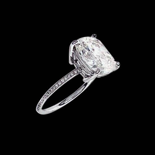 Jewelry Sparkling Unique Solitaire Ring with Accents White Gold Diamond 
