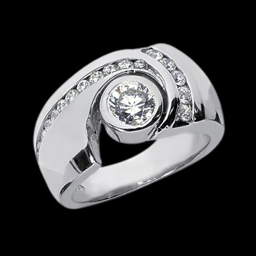  Women Jewelry Sparkling Unique Solitaire Ring with Accents White Gold Diamond 