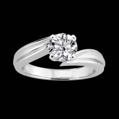  Lady’s Fancy Wedding Engagement White Gold Diamond Solitaire Ring 