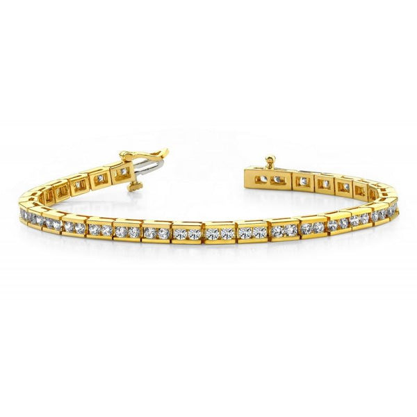 Diamonds Classic Style Tennis Bracelet 3.50 Carats 14K Yellow Gold 