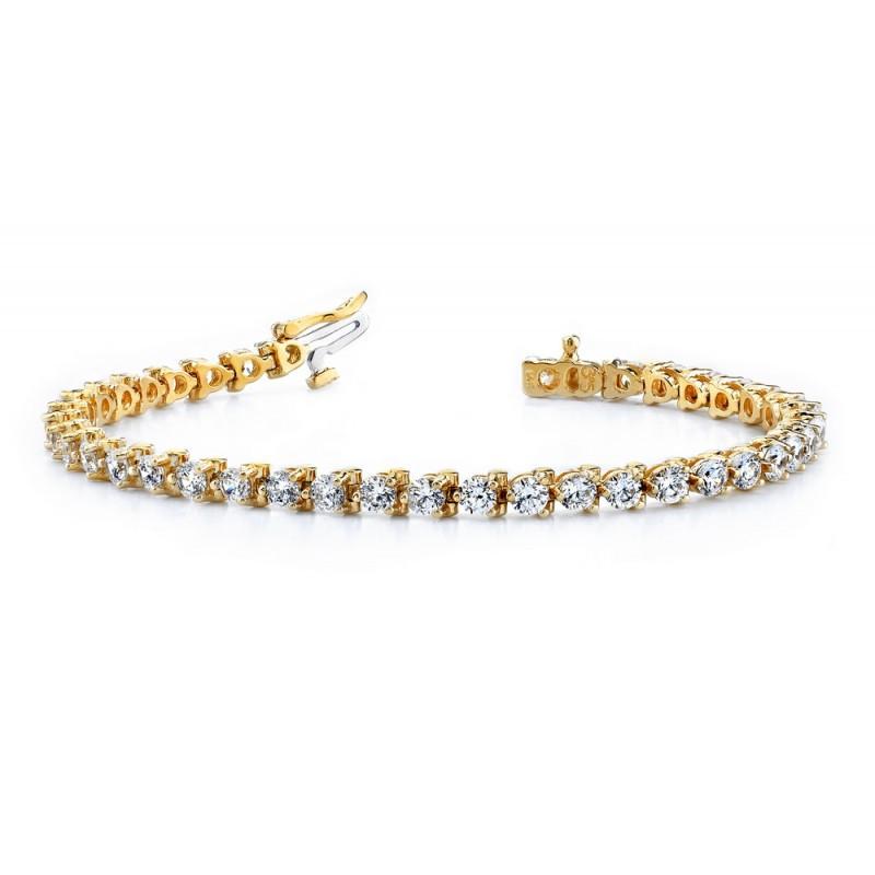 Tennis Bracelet 9 Carats Diamonds Basic Style Yellow Gold Tennis Bracelet