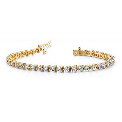 Tennis Bracelet 9 Carats Diamonds Basic Style Yellow Gold Tennis Bracelet