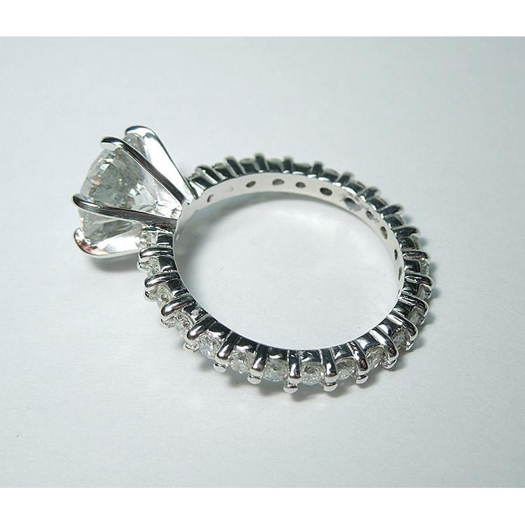 Engagement Ring Diamond Engagement Ring Accented 5.25 Carats White Gold 14K