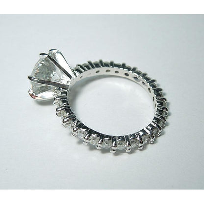 Engagement Ring Diamond Engagement Ring Accented 5.25 Carats White Gold 14K