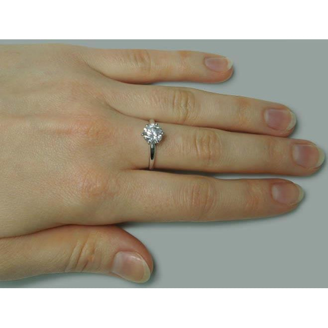  Lady’s Fancy Wedding Engagement White Gold Diamond Solitaire Ring 