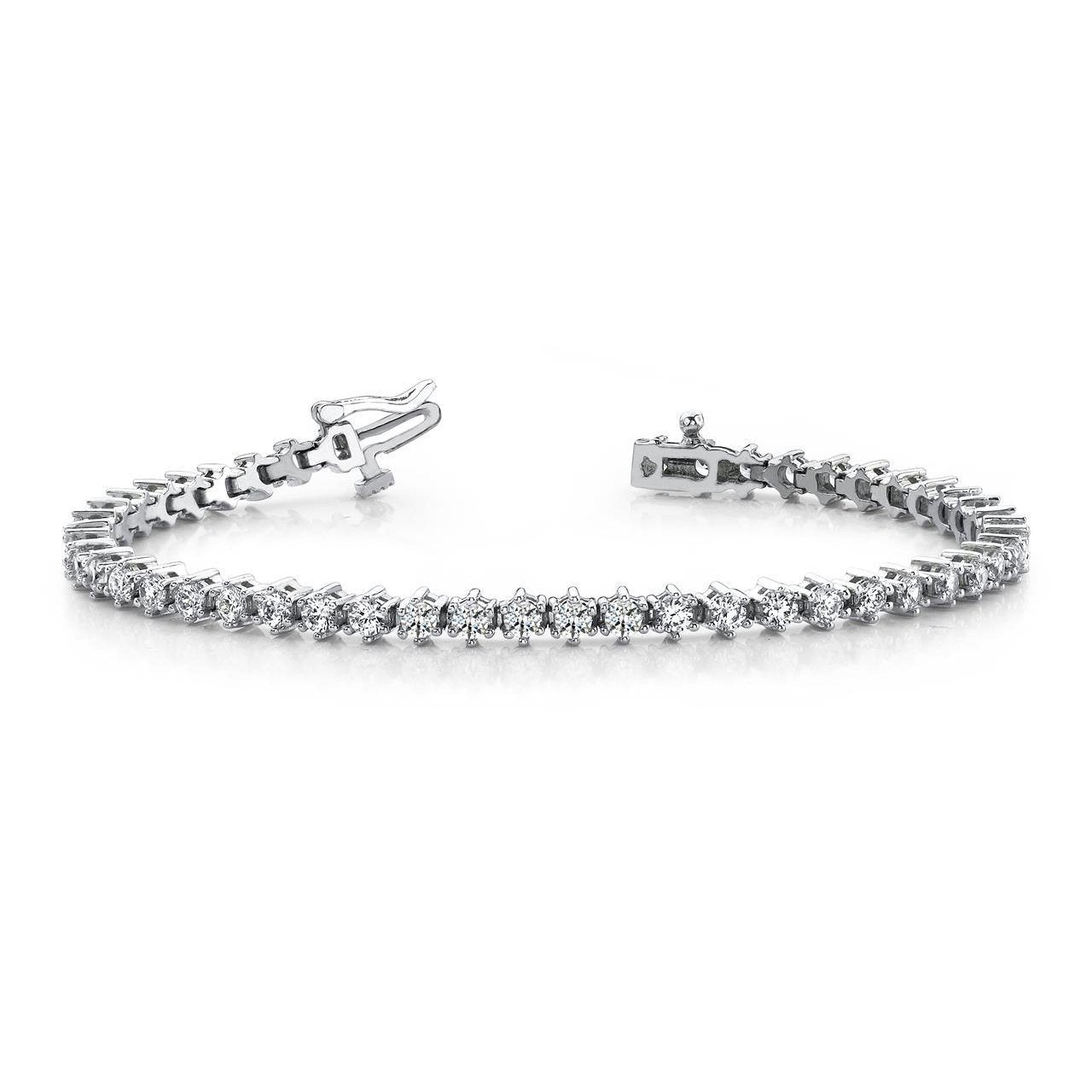 12 Ct Brilliant Lab Grown Diamonds Prong Set Tennis Bracelet White Gold